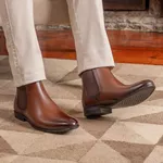 Bota Masculina de Couro Chelsea Mouro