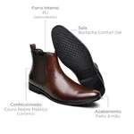 Bota Masculina de Couro Chelsea Mouro