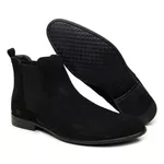 Bota Masculina de Camurça Chelsea Preto 
