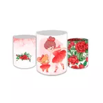 Trio Capas de Cilindros Sublimados Decorativo Tema Bailarina Decoração Infantil Menina