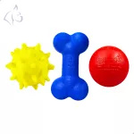Kit Brinquedos Porte Pequeno Bola Cravo Osso Bola - Big Bull Pet