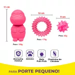 Kit Brinquedos Porte Pequeno Tartaruga Anel Bola Cravo - Big Bull Pet