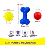 Kit Brinquedos Porte Pequeno Bola Cravo Osso Bola - Big Bull Pet