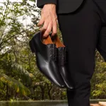 Sapato Social Oxford Solado Em Couro 327 Preto