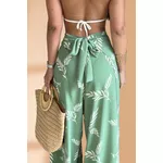 Calça Pantalona Envelope Folhagens