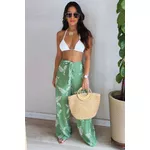 Calça Pantalona Envelope Folhagens