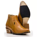 Botina Country Masculina Cano Curto Em Couro