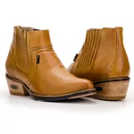 Botina Country Masculina Cano Curto Em Couro