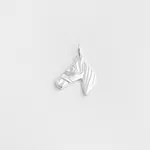 Pingente face de cavalo zircônia prata 925 