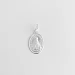 Pingente medalha oval grande Nossa Senhora Aparecida prata 925 