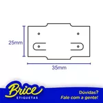 Etiqueta Tag Brinco 1 Furo - 35x25 - Couche x Bopp - 2 Carreiras - Furo Baixo Branco 1040 Etiquetas p