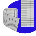 Etiqueta Serrilha Dobravel - 75x13 - Bopp Brilho - 1 Carreira - Rabicho Esquera Branco Pack 12 Rolos g