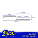 Etiqueta Serrilha Dobravel - 75x13 - Bopp Brilho - 1 Carreira - Rabicho Esquera Branco Pack 12 Rolos g