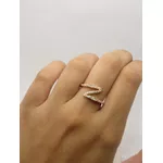 Anel Zigue Zague com Zircônia