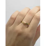 Anel de Coração com Zircônia Rosa