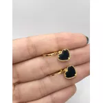 Brinco Argola Coração Preto 