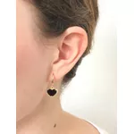 Brinco Argola Coração Preto 