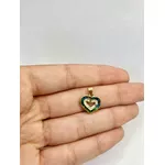 Pingente Coração Abalone Zircônia