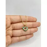 Pingente Coração Abalone Zircônia