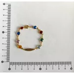 Pulseira Infantil Plaquinha Pedras Coloridas 14cm