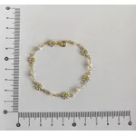 Pulseira Margaridas e Pérolas 17,5cm