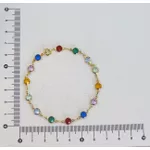 Pulseira Feminina Pedras Coloridas 19cm