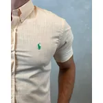 Camisa Manga Curta Linho PRL Salmão