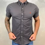 Camisa Manga Curta Linho PRL Grafite⭐