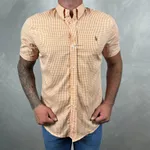 Camisa Manga Curta Xadrez PRL Laranja 