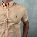 Camisa Manga Curta Xadrez PRL Laranja 