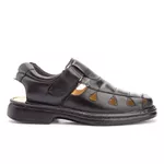 Sandalia Ant-Stress De Couro Preto Adralev Masculina