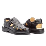 Sandalia Ant-Stress De Couro Preto Adralev Masculina