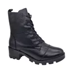 Bota Coturno Feminino em Couro Preto