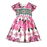VESTIDO FESTA INFANTIL ROSAS LULUZINHA Pink