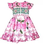 VESTIDO FESTA INFANTIL ROSAS LULUZINHA Pink
