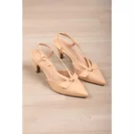 Scarpin Slingback Laço 8 cm_3083- Creme