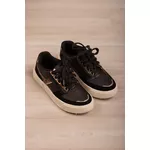 Tênis Detalhe Animal Print Passador_3140- Preto
