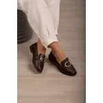 Mocassim Fivela Oval_3207- Marrom
