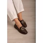 Mocassim Fivela Oval_3207- Marrom
