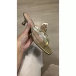 Tamanco Feminino Tiras 6 cm_3208- Ouro