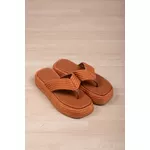 Sandália Flat Trama Dedo 4,5cm_3211- Caramelo