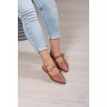 Sapatilha slingback Fivela/Ilhós_485- Caramelo