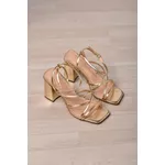 Sandália Salto Espelhado Tiras 10 cm_550- Ouro