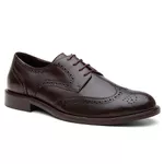 Sapato Social Brogue em Couro Café