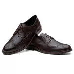 Sapato Social Brogue em Couro Café