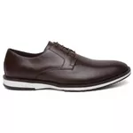 Sapato Masculino Macau Tamanho Especial Derby Couro Café 