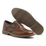 Sapato Casual Brogue em Couro Whisky