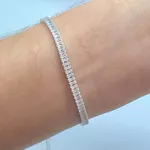 Pulseira Folheada A Prata 925 Cravejada em Zircônia Glamour 