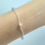 Pulseira Folheada A Prata 925 Esferas Detalhada