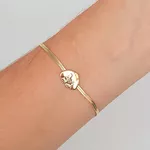 Pulseira Fita Folheada A Ouro 18K Cachorrinho 